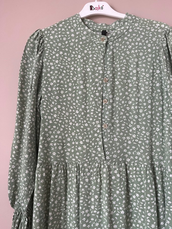 DeFacto soft yeşil çiçekli elbise - Görsel 2