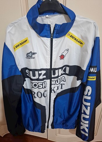 Erkek Mavi Biker Yağmurluk Fermuarlı - Görsel 5