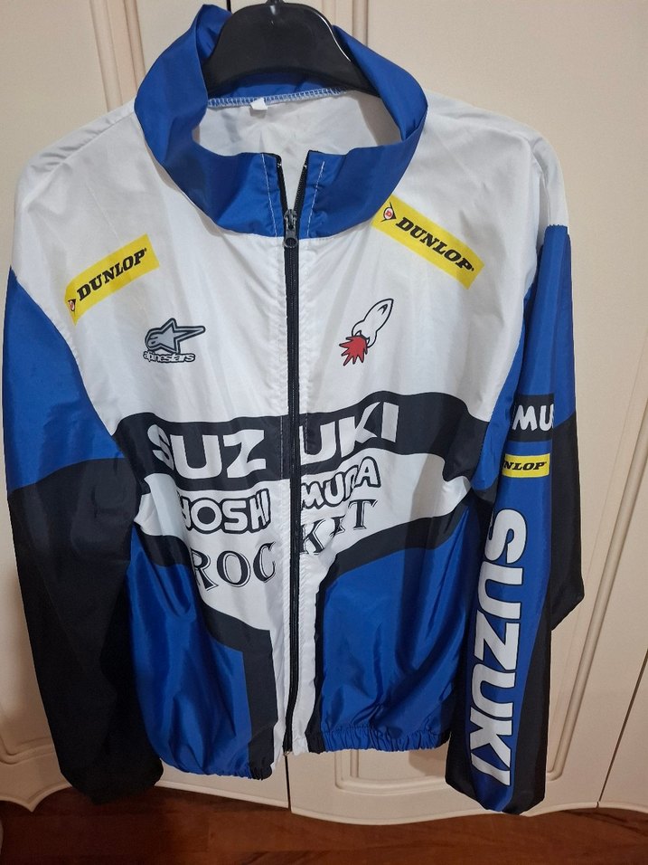 Erkek Mavi Biker Yağmurluk Fermuarlı - Görsel 4