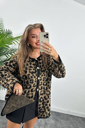 Leopar Desen Viral Hırka