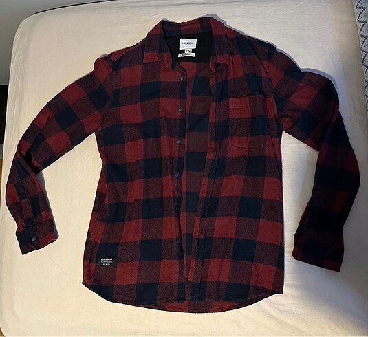 Pull Bear bordo oduncu gömleği