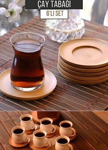 Diğer Yuvarlak 6'lı Bambu Çay Tabağı
