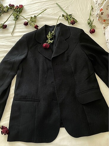 Siyah blazer simli
