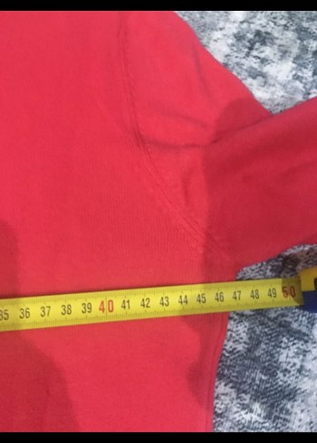 l Beden kırmızı Renk Kırmızı Boğazlı Basic Kadın Kazak