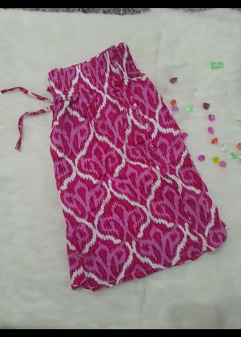 Diğer Renkli Tie-Dye Dantel Detaylı Kadın Mini Şort