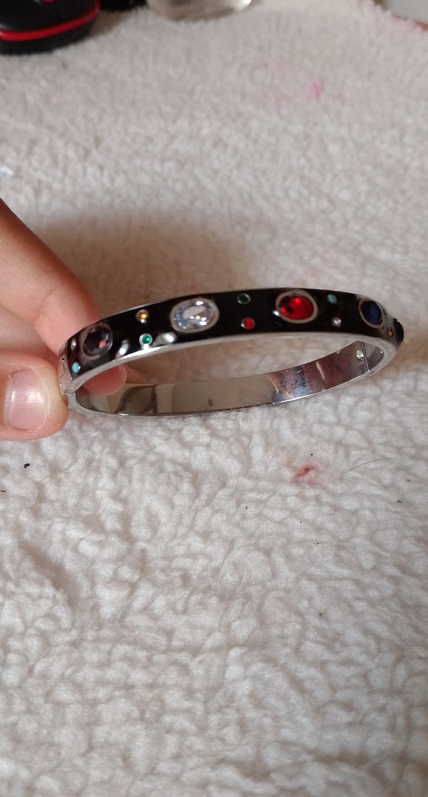 çelik renkli taşlı kelepçe - Görsel 2