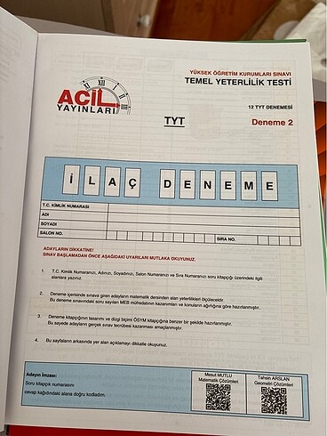  tyt mat deneme acil