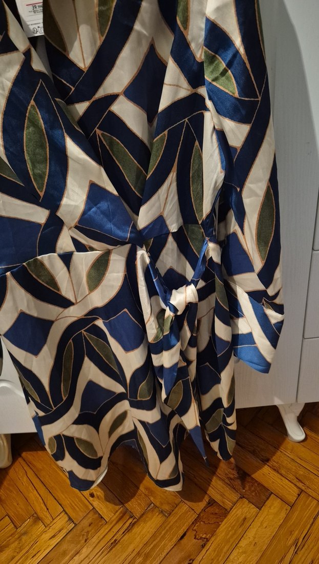 Mavi Batik Desenli elbise - Görsel 3