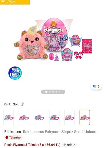Fillikutum Rainbocorns Fairycorn Sürpriz Seri 4 Unicorn