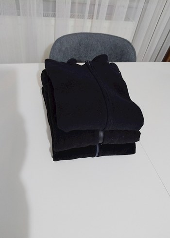Siyah Kapüşonlu Fermuarlı Erkek Sweatshirt