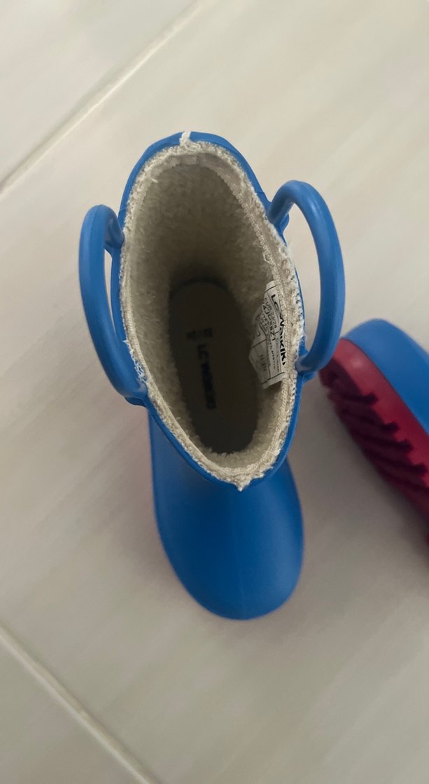 Çocuklar için Mavi Baskılı Lastik Çizme - Görsel 2