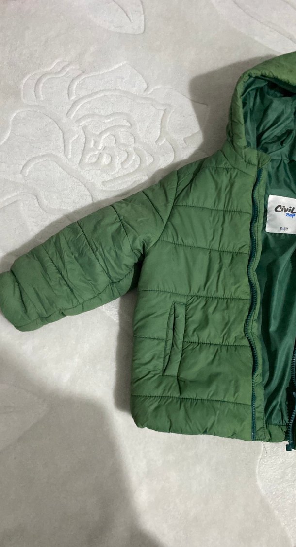 Erkek Çocuk Koyu Yeşil Fermuarlı Mont - Görsel 4