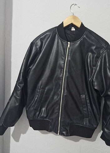 H&M oversize deri ceket - Görsel 3
