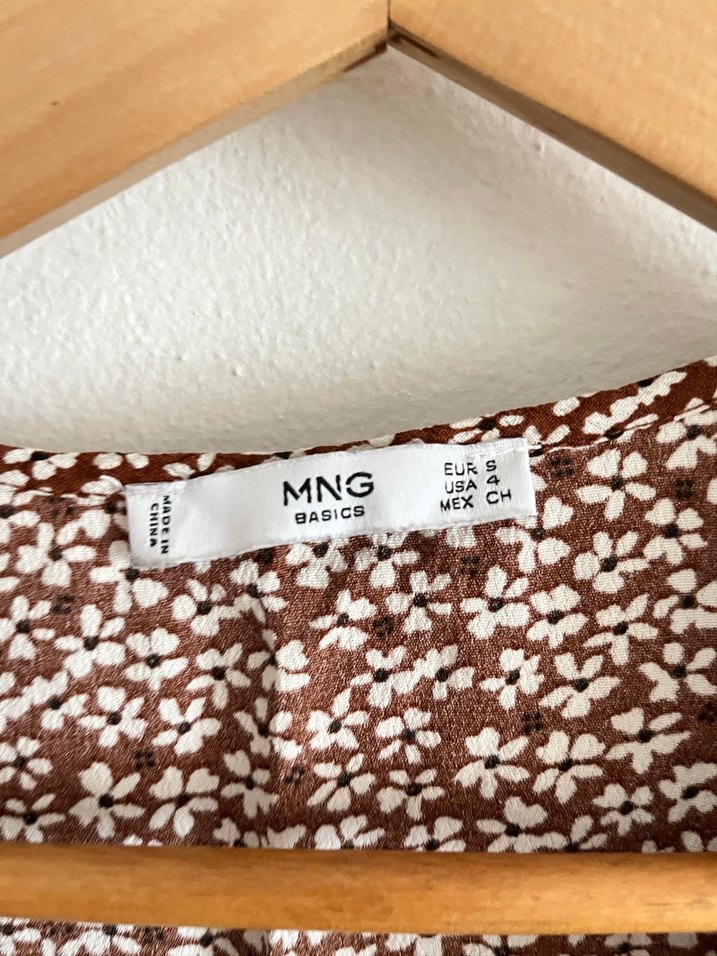 Bohem Midi Kahverengi V Yaka Elbise - Görsel 3