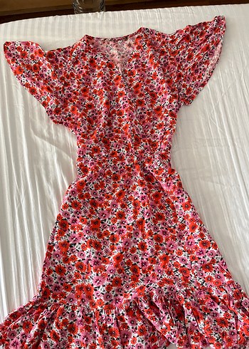 Çiçek Desenli Midi Bohem Elbise - Görsel 2