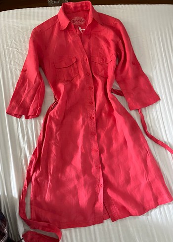 Uzun Kırmızı Bohem Kadın Elbise - Görsel 2