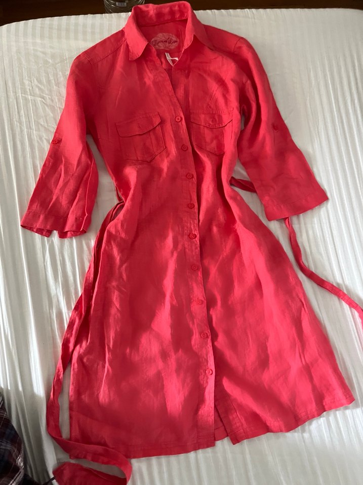 Uzun Kırmızı Bohem Kadın Elbise - Görsel 2