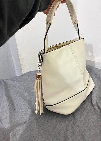 Minimalist Beyaz Deri Kadın Çanta - Görsel 3