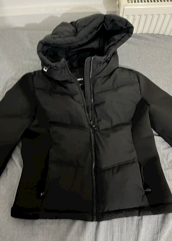 Siyah Fermuarlı Kısa Kadın Mont - Görsel 2