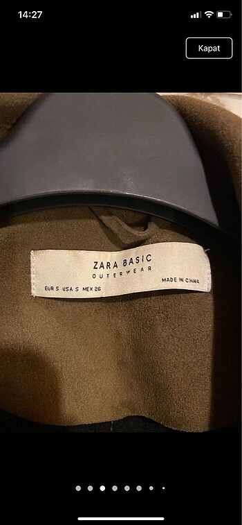 s Beden kahverengi Renk Zara Süet Ceket