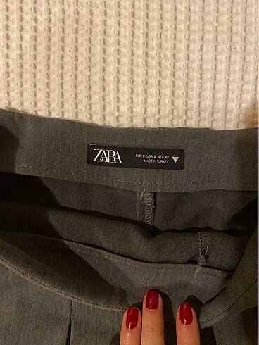 Zara Zara Pileli Sort Etek Fume