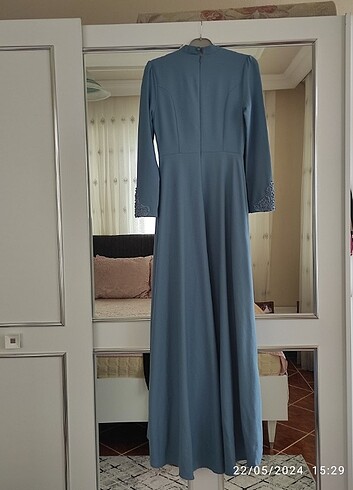 38 Beden mavi Renk Abiye elbise 