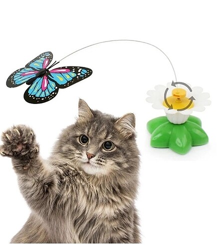 Hareketli Kedi Oyuncağı Kelebek Şeklinde Pilli Oyuncak