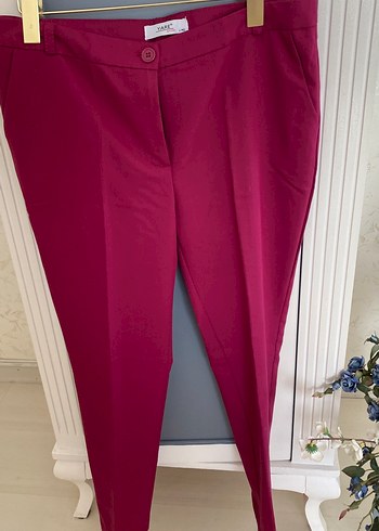 Bordo Midi Kadın Kumaş Pantolon - Görsel 2