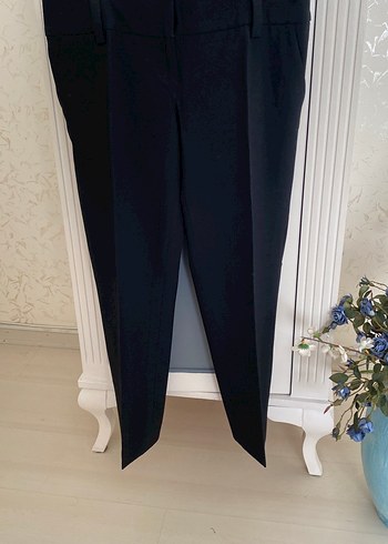 Siyah Kemerli Kadın Kumaş Pantolon - Görsel 5