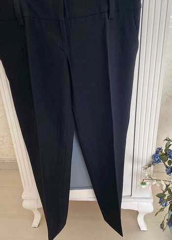 Siyah Kemerli Kadın Kumaş Pantolon - Görsel 2