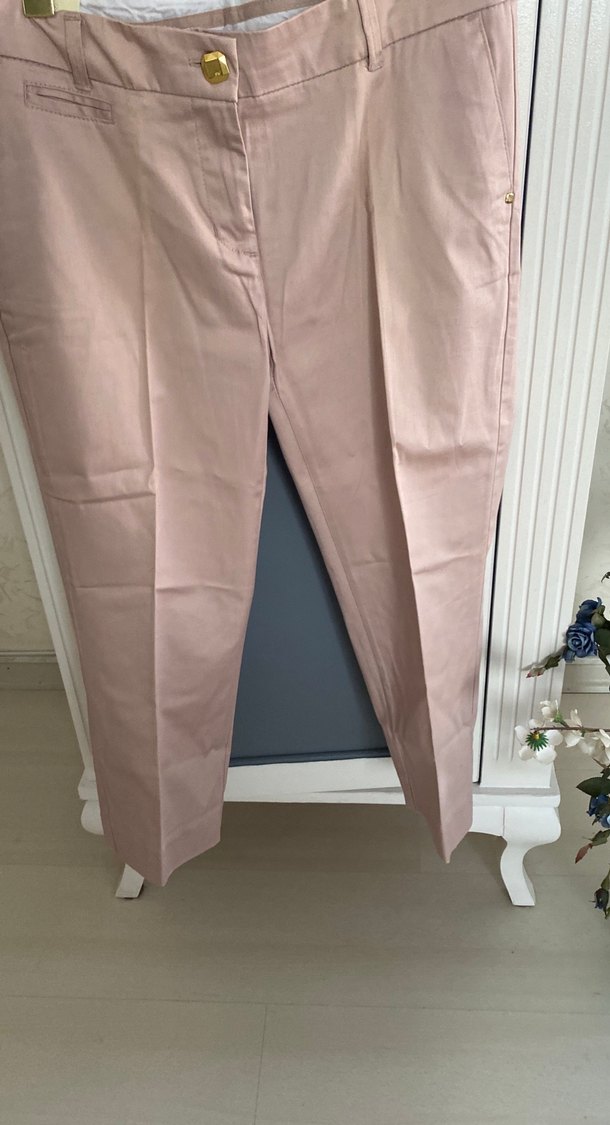 Bej Midi Kadın Kumaş Pantolon - Görsel 2