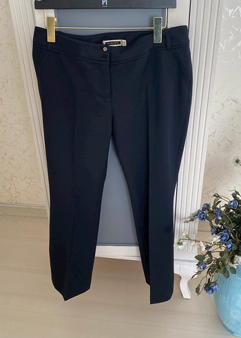 Lacivert Kadın Kumaş Pantolon - Kemerli, Ofis Şıklığı - Görsel 5