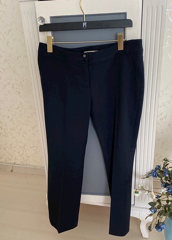 Lacivert Kadın Kumaş Pantolon - Kemerli, Ofis Şıklığı - Görsel 2