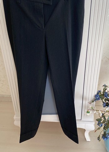 Polo Garage Siyah Çizgili Kumaş Pantolon - Görsel 3