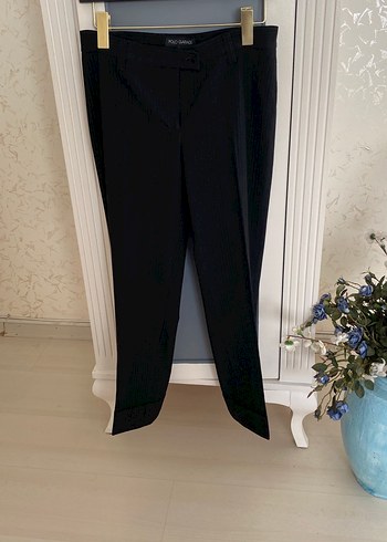 Polo Garage Siyah Çizgili Kumaş Pantolon - Görsel 5