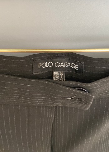 Polo Garage Siyah Çizgili Kumaş Pantolon - Görsel 4