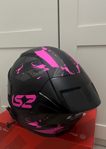 Siyah-Pembe LS2 Motosiklet Kaskı - Görsel 4