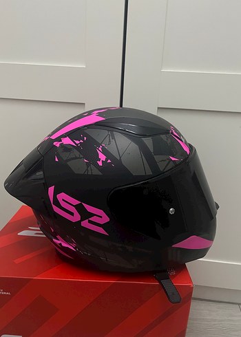 Siyah-Pembe LS2 Motosiklet Kaskı - Görsel 2