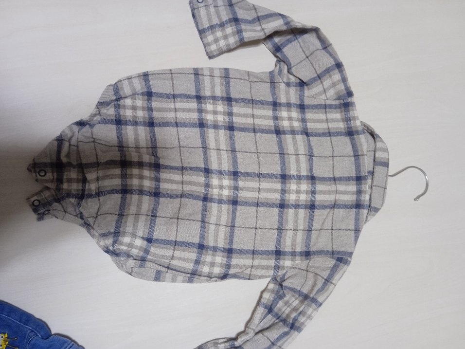 Gri Ekose Uzun Kollu Bebek Takımı - Görsel 4