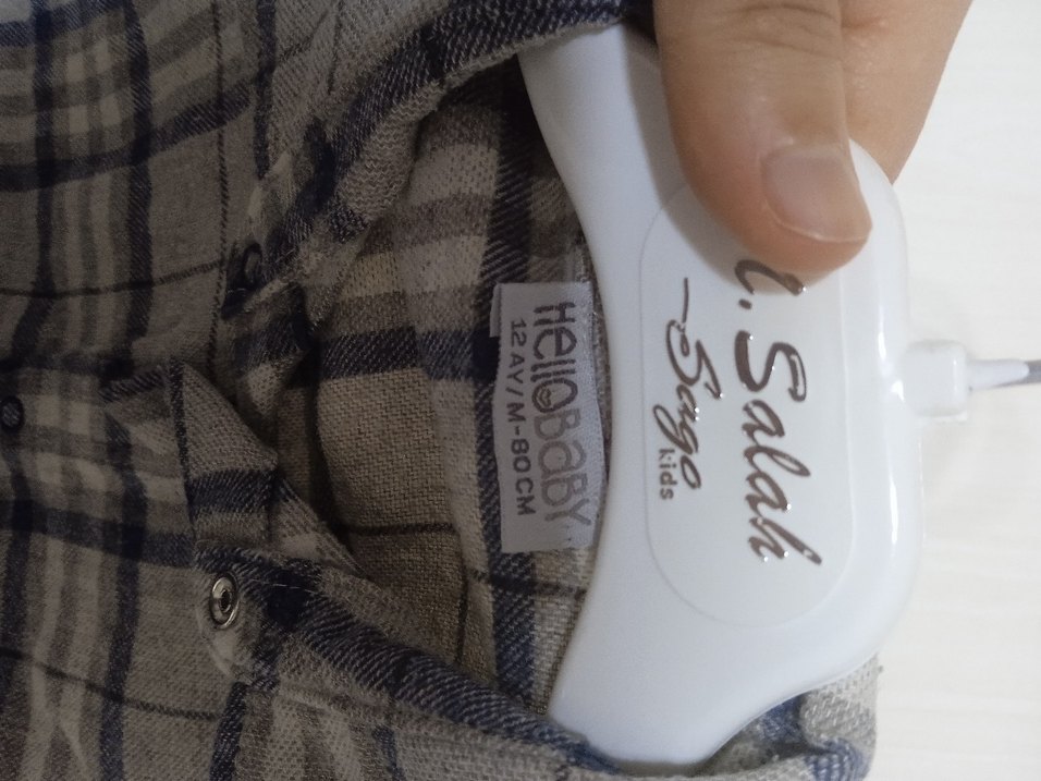 Gri Ekose Uzun Kollu Bebek Takımı - Görsel 3