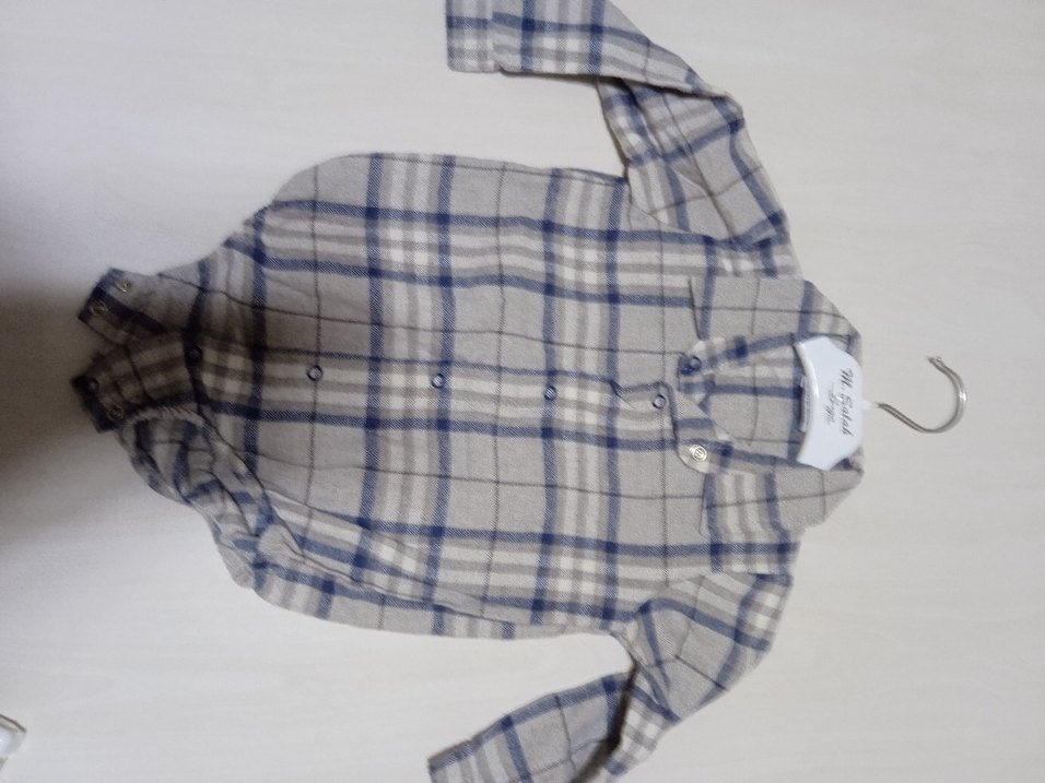 Gri Ekose Uzun Kollu Bebek Takımı - Görsel 2