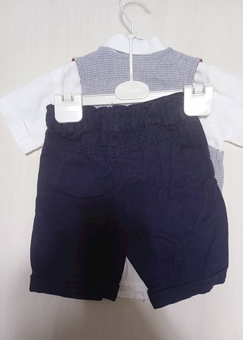 Gri Nakışlı Bebek Erkek Yelekli Takım - Görsel 3