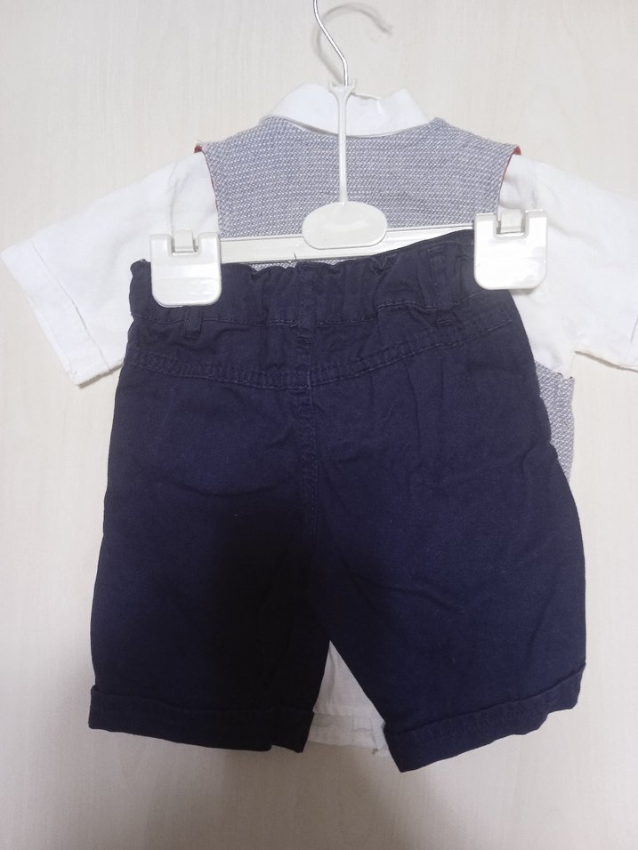 Gri Nakışlı Bebek Erkek Yelekli Takım - Görsel 3