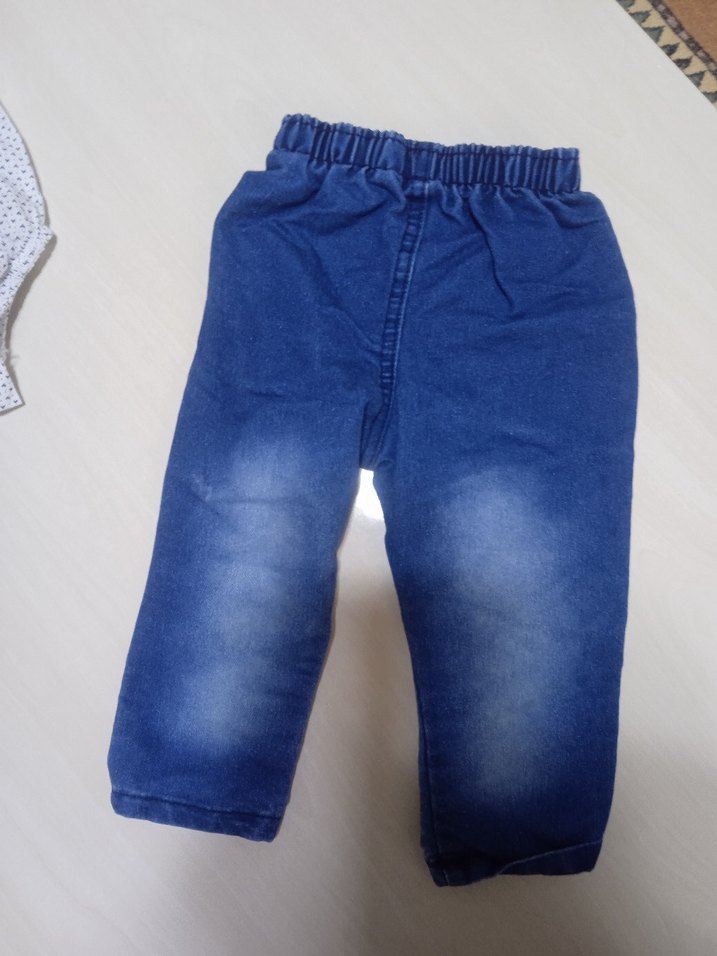 Erkek Bebek Beyaz Gömlek ve Kot Pantolon Takımı - Görsel 3