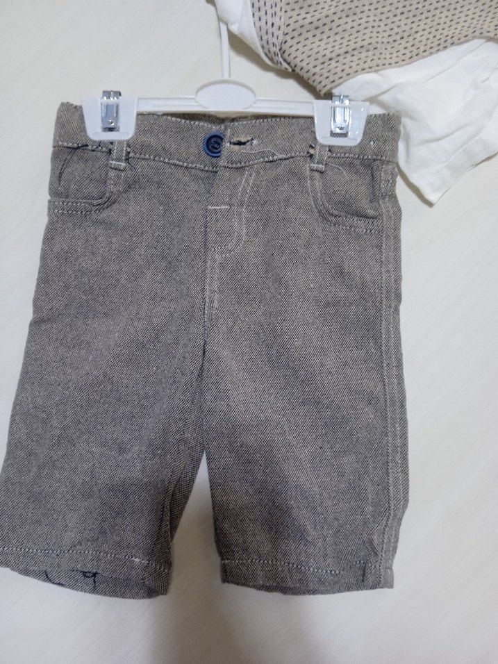 Erkek Bebek Bej Yelekli 3'lü Takım - Görsel 3