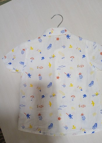 Renkli Baskılı Yaka Detaylı Erkek Bebek Takım - Görsel 4