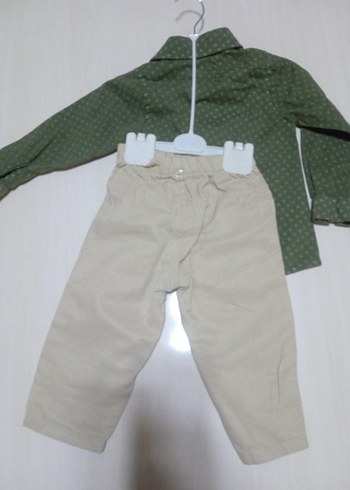 Uzun Kollu Düğmeli Erkek Bebek Takımı - Görsel 4