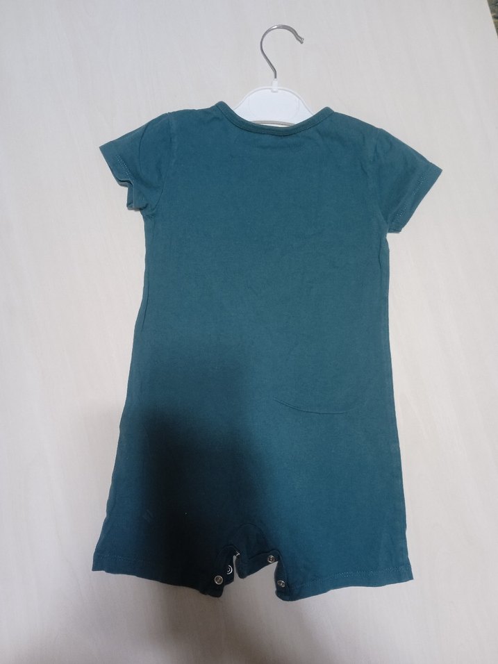 Turkuaz Kısa Kollu Erkek Bebek Tulum - Görsel 3