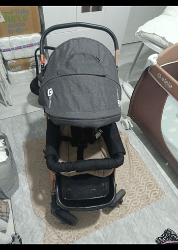 4 baby Gri Bebek Arabası+puset - Görsel 3