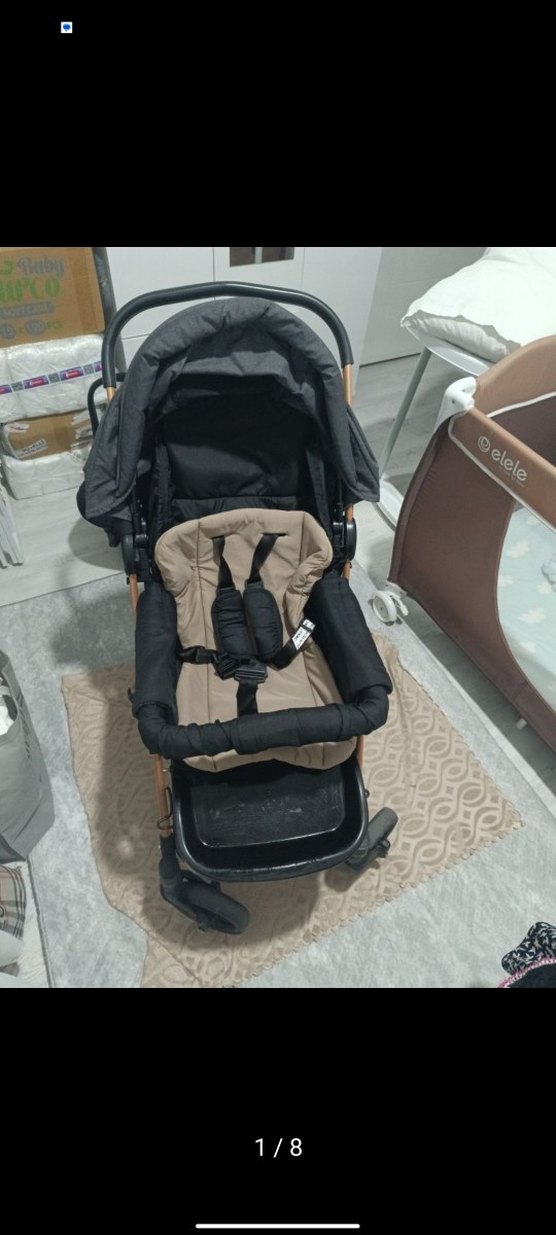 4 baby Gri Bebek Arabası+puset - Görsel 2